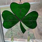 Shamrock Stained Glass Suncatcher Lucky Irish St Patrick