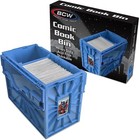 1 Case  5  Bcw Blue Short Comic Book Box Bin   Heavy Duty Acid Free Plastic
