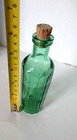 Vintage Green Glass Mini 6  Bottle Corked Potion Medicine Apothecary Mcm Decor