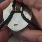 Silver   Blue Lapis Bolo Tie Marked Alpaca Mexico