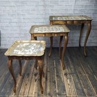 Vintage Italian Florentine Gold Gilt Ornate Plastic Nesting Tables Made In Italy