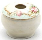 Antique Porcelain Hand Painted Floral Mz Austria Hair Receiver With Lid