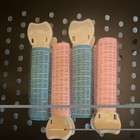 Mesh Hair Rollers With Clips  Set Of 4  Pink   Blue Plastic Curlers