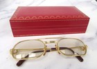 Vintage 1980 s Must De Cartier Gold-tone Glasses And Case box Retro Frame