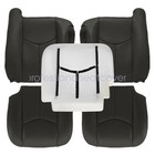 Front Leather Seat Cover   Foam Cushion For 2003-2006 Chevy Silverado Dark Gray