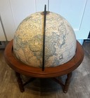 Vintage Rand Mcnally Terrestrial 12  Diameter World Globe Wood Stand Base Usa