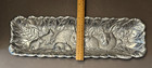 Arthur Court 1990 Aluminum Embossed Easter Bunny Rabbit Leaf Rectangle Tray 6x19