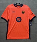 Fc Barcelona 2025-26 Official Third Kit Men   s  Soccer Jersey Orange navy Medium
