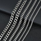 16-36  Stainless Steel Silver Chain Cuban Curb Womens Mens Necklace 3 5 7 9 11mm