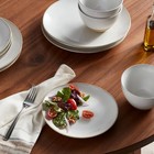 12pc Stoneware Wethersfield Artisan Dinnerware Set White - Threshold  Microwave