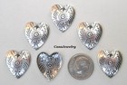  3517 Antiqued  925 Sterling Silver Plated Small Heart Shape W hang Hole - 6 Pcs