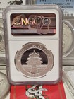 2000 China S10y Panda Frosted Ring Ngc Ms 69 Silver Coin Unc