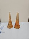 Vintage Antique Car Marigold krakel Glass Bud Flower Vases Only  Ford Model A  t