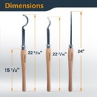 Powertec 71827 3-piece Carbide Woodturning Set For Deep Hollowing Work  Lathe