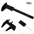 10 Pcs Plastic Vernier Caliper 0-6 Inch 0-150 Mm For School Student Black Mini D