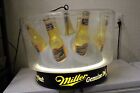 Vintage Miller Genuine Beer Hanging 7 Bottle Display Light Sign Works