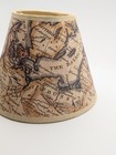 Vtg World Map Britain Prussia Mini Chandelier lamp Clip On Shade 4 x5 
