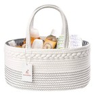 Diaper Caddy Organizer  Large Cotton Rope Nursery Baby Basket  Changing Table   