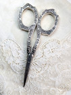 Antique Sterling Silver Vintage Embroidery Sewing Scissors Webster