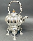 Fabulous Antique Footed Crown Silver Co  Inc Silver Plate Tea Pot With Warmer