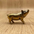 Vintage Brass Pig Figurine Mini Pig Statue Animal Desk Ornament Lucky Gift New