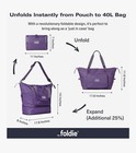 The Foldie   4 0 Travel Duffle - Water Resistant - Expandable Bottom - Purple