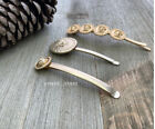 Nwt Hair Clip Metal Gold Set Of 3 Medusa Hair Pins  Royalty Wedding Accessories