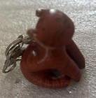 Orange Tiger Kitty Cat Bag Charm Keychain Handcrafted Genuine Leather   o32
