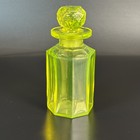 Antique Victorian Vaseline Uranium Glass Perfume   Scent Bottle   Stopper