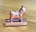 Tiny Miniature Plastic Copper Schnauzer Dog Gumball Cracker Jack Trinket Toy  