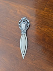 Antique Ornate Sterling Silver Book Mark With Heart   Rose Motif - Nice