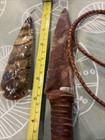 Flint Knapped Agate Stone Arrowhead Blade W  Antler Handle Knife 11     Extras