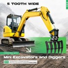 Mini Excavator Attachment Rake 5 Tools For Mini Excavator  Heavy Duty Thick