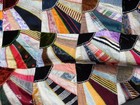 Antique Crazy Quilt Top Hand Embroidered Silk Velvet Colorful Scrap Fabrics