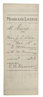 Antique 1891  Marriage License Certificate Hunt County Texas Embossed Seal