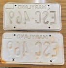 Vintage 1979 Maryland License Plates  Matched Set
