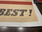        1942 Ww2 Patriotic Poster  give It Your Best    Wwii Rare Htf Linen Backed