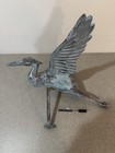 Antique Blue Heron Egret Bird Weathervane Copper 23    Great Patina 