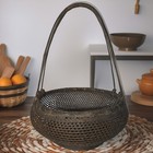      Antique Japanese Bamboo Ikebana Basket     Taish   Era Hanakago  Circa 1910   1920