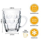 Beer Mugs 19oz Glass With Handle - 6 Pack Large Drinking Glasses For Freezer