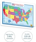 United State Map Laminated Poster -double Side 18 X 24 Inch  Multicolor 
