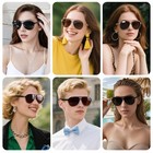 Retro Polarized Aviator Sunglasses For Women Men Classic 70s Vintage Trendy S   