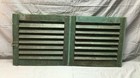 Pair Antique House Window Wood Louvered Shutters Shabby 17x16 Vtg Chic 393--22b