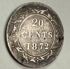 1872 H 20 Cent Newfoundland Canada Silver   Vg