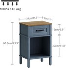 Small Farmhouse Nightstand  Wood Night Stand Set  End Table With Drawer  Blue