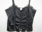 Vintage Cine Star Satin   Lace Camisole Women Plus Size 18 20 42-44 Black Nylon