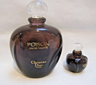 2 Vtg Christian Dior Paris Poison Parfum 1-sm 1-lg Bottle Empty W glass Stoppers
