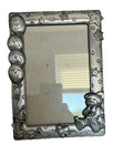 Pewter Baby Picture Frame With Bear  And Baby On Edge Metal Opening 6 5   x4 25   