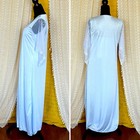 Vintage Baby Blue Satin   Lace Nightie   Robe Peignoir Set By Hot Lips Size M