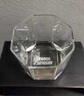 Absolut Vodka Rocks Glass Lowball Octagon Faceted Heavy Base Mirrored Logo